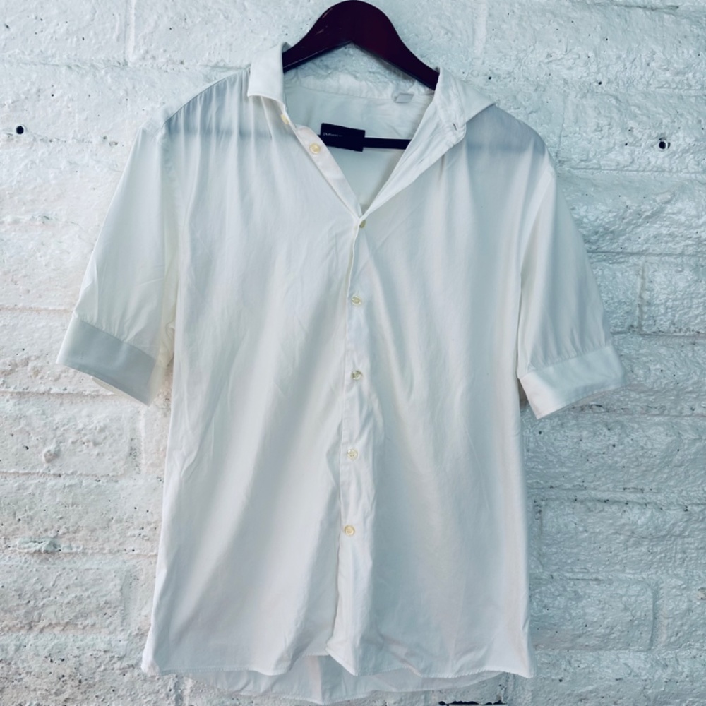 EMPORIO ARMANI White Blouse White Buttons Sleeves Size 40 usa 8 - Picture 8 of 9